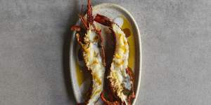 Grilled lobster with buttermilk and amba shatta.