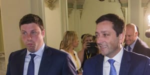 Matthew Guy with his one-time friend and supporter,Tim Smith.