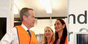 Sharon bird (centre) pictured on the 2016 election campaign with then Labor leader Bill Shorten.