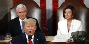 US President Donald Trump delivers his State of the Union address on February 5,2020.