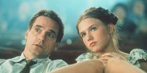 A scene from the movie adaptation of Lolita starring Jeremy Irons and Dominique Swain. The novel,by Vladimir Nabokov,seduces us into a place of sympathy with a malevolent madman.