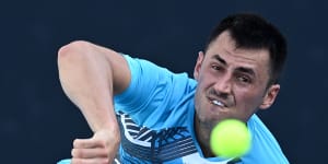 ‘Worst commentator I’ve seen in my life’:Tomic slams Fitzgerald after straight-sets loss