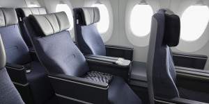 Sleek Nordic interiors:Finnair’s premium economy.