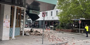 Betty’s Burgers in Chapel Street partly collapsed in the earthquake. 