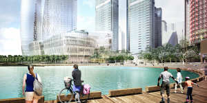 Artist's impression of Crown Resorts'casino and apartment complex at Barangaroo.