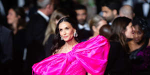 Demi Moore in a Matières Fécales dress at a screening of Paper Tiger on May 16 at the Cannes Film Festival.