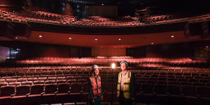 Amanda Pierboni and Tim McFarlane inside the Theatre Royal. 