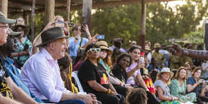 Prime Minister Anthony Albanese at the opening ceremony of Garma. 