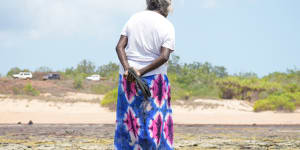 Molly Munkara,a Jikilaruwu elder,is one of the Tiwi Islanders who in November 2023 appealed to the environment minister to stop Santos laying a pipeline through their sea country for its Barossa gas project.
