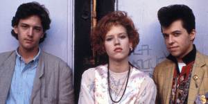 Andrew McCarthy,Molly Ringwald and Jon Cryer in Pretty In Pink. 