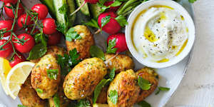 Chicken and potato kofte mezze.