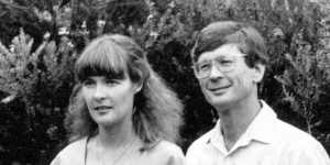 Dick Smith and wife Pip in Terrey Hills,1987. 