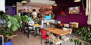 Inside the Sunshine cafe.
