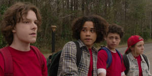 Mason Thames,Noah Cottrell,Julian Lerner and Abby James Witherspoon in Monster Summer.