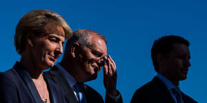 Industrial Relations Minister Michaelia Cash and Prime Minister Scott Morrison in Fremantle this week.