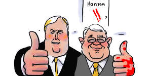 Inside Canberra's latest scoop speaks highly of Clive Palmer's Senate candidate and former One Nation man Brian Burston. Illustration:Matt Golding