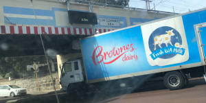 Milk truck stuck:Bayswater Bridge claims its latest victim