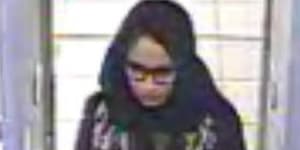 London teenager Shamima Begum pictured at London's Heathrow Airport when making her way to join Islamic State in 2015.