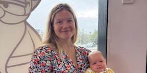Leah Stewart,pictured with her daughter,was attacked by a great white shark at Coogee.