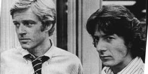 Robert redford and Dustin Hoffman in All the President’s Men.