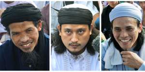 Convicted Bali bombers,from left to right,Ali Ghufron,Imam Samudra and Amrozi Nurhasyim.