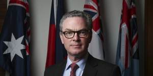 Defence Minister Christopher Pyne in his Parliament House office.