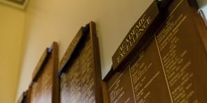 Honour boards at James Ruse Agricultural High