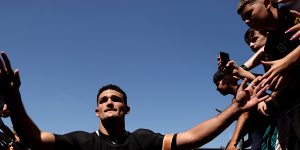 Nathan Cleary greets Panthers fans.