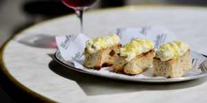 Whipped baccala on focaccia is one of the many hand-held snacks on offer.