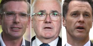 NSW Premier Dominic Perrottet,independent federal MP Andrew Wilkie and NSW Opposition Leader Chris Minns.
