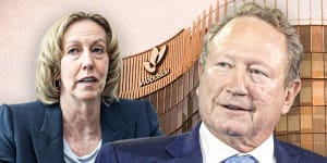 Woodside chief executive Meg O’Neill,Fortescue chairman Andrew Forrest. Picture:WAtoday