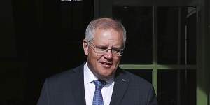 Scott Morrison,seen leaving the Lodge after quarantining there in October 2021,chose to live in Sydney while prime minister.