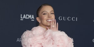 Sydney Sweeney arrives at the LACMA Art+Film Gala on Saturday,Nov. 5,2022,at the Los Angeles County Museum of Art in Los Angeles. (AP Photo/Allison Dinner)