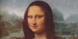 The Mona Lisa,a portrait of Lisa Gherardini,in the Louvre.