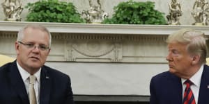 Prime Minister Scott Morrison and US President Donald Trump at the White House. 