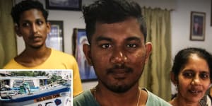 The fishermen fleeing Sri Lanka rescued by Border Force on election day (inset their boat) 