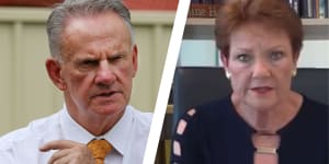 One Nation leader Pauline Hanson,in a video posted to social media responding to a tweet from Mark Latham.