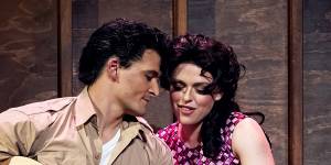 A brilliant artist and flawed human being:Rob Mallett as Elvis and Annie Chiswell as Priscilla.