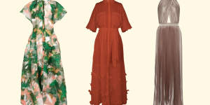 Ginger&Smart’s Aquarelle Dress and Myriad Shirt Dress. L’idée’s Renaissance Gown Latte.