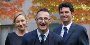 Scott Ludlam (right) and Larissa Waters (left) served as co-deputies to Greens leader Richard Di Natale. 