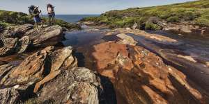 Eagle Rock is a popular lookout spot along the Coast Track in the Royal National Park.