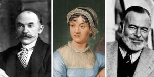 Thomas Hardy,Jane Austen and Ernest Hemingway for lost books story.