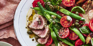 Panzanella salad meets vitello tonnato - but make it pork.