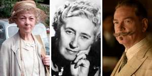 Agatha Christie,centre,creator of the reliable Miss Marple and Hercule Poirot,is inspiring a new wave of crime fiction. 