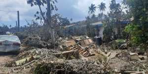 Homes have been damaged in the Tongan capital Nuku’alofa. 