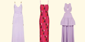Manning Cartell’s Master Key Chain Dress,Fiesta Pleated Dress,and Sweet Escape Maxi Dress.