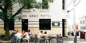 Andrew McConnell's Builders Arms Hotel caters to (socially distanced) crowds of outdoor diners.