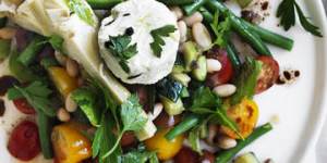 Neil Perry's salad of cannellini beans,zucchini and goat's cheese.