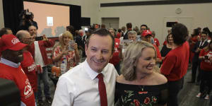 Mark McGowan with his wife Sarah.