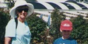 My grandmother,Dawn,and I before the tennis. 